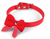 Pet Dog Puppy PU Leather Neck Collar Knitted Bow