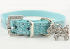 PU Leather Dog Collar Rhinestone Puppy Buckle