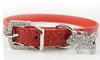 PU Leather Dog Collar Rhinestone Puppy Buckle