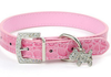 PU Leather Dog Collar Rhinestone Puppy Buckle